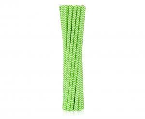 Papirsugerør Limegrøn Chevron 6x197 Mm / 12 Stk