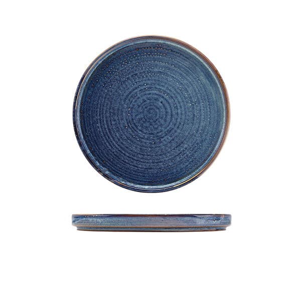 Terra Aqua Blå Lav Præsentationstallerken 18cm Genware